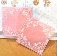 100 PCS Lovely Cute Bowknot OPP Self Adhesive Cookie Bakery Candy Biscuit Roasting Treat Gift DIY Plastic Bag... N11