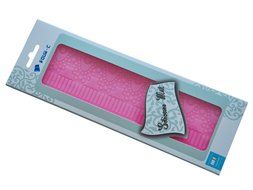 FOUR-C Sugar Craft Tools Silicone Cake Mat Sweet Lace Mould for Baking Color Pink N2