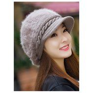 KAKA(TM) Women Girl Korean Stylish Peaked Cap Plush Winter Warm Hat N12