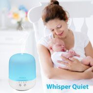 HEESAGA Essential Oil Diffuser, 300ml Ultrasonic Air Humidifier with Touch Control and 7 Color Changing LED, Waterless... N4