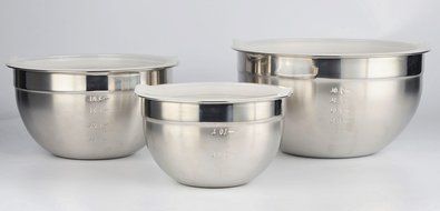 Prime Cook 3 pieces Stainless Steel mixing bowls with covers