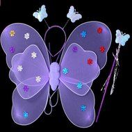 KAKA(TM) Angel Butterfly Fairy 4-pcs Set Children Cosplay Performance Show Costume Props - Blue N13