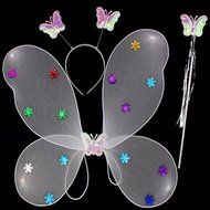 KAKA(TM) Angel Butterfly Fairy 4-pcs Set Children Cosplay Performance Show Costume Props - Blue N14