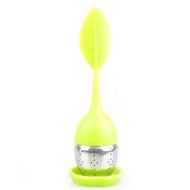 UCEC New Silicone &amp; Stainless Steel Leaf Tea Strainer Colander Infuser Ball Spice Filter (green)