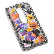 Halloween Theme Phone Case for Motorola Droid Turbo,Yaheeda 3D Handmade Rivets Pumpkin Demon Cartoon Design Clear... N8