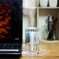 Ultrasonic USB air /Mist Humidifier,Crystal multi-light Humidifier (Fashion silver) N4