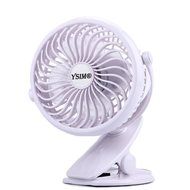 YSIM&reg; Clip on Fan Rechargeable Battery Fan 360 Degree Rotation USB to Baby Stroller and Desk with Quietness Blue 5" N2