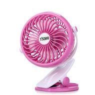 YSIM&reg; Clip on Fan Rechargeable Battery Fan 360 Degree Rotation USB to Baby Stroller and Desk with Quietness Blue 5" N3