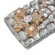 Spritech(TM) Bling Phone Case For LG K7/LG Tribute 5,3D Handmade Silver Crystal Flower Pendant Accessary Design... N19