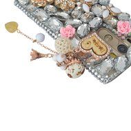Spritech(TM) Bling Phone Case For LG K7/LG Tribute 5,3D Handmade Silver Crystal Flower Pendant Accessary Design... N20