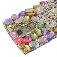 Spritech(TM) Bling Phone Case For LG K7/LG Tribute 5,3D Handmade Silver Crystal Flower Pendant Accessary Design... N22