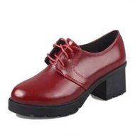 Spritech(TM) Fashion Non-slip Winter Chunky Heel British Style Ankle Boot Leather Boots for Girls Womens Wine... N13