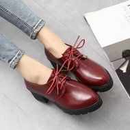 Spritech(TM) Fashion Non-slip Winter Chunky Heel British Style Ankle Boot Leather Boots for Girls Womens Wine... N15