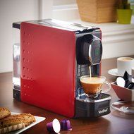 VonShef Coffee Pod Machine - For Nespresso Compatible Capsules - 1250W - in Stylish Red