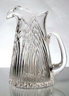 GAC Mouth Blown Crystal Water Pitcher with Eagle&rsquo;s Head Spout, Clear Cut, Capacity of 32oz