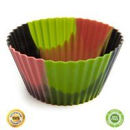 Set of 12 Premium Quality Tie-Dye Silicone Baking Cups / Reusable Cupcake Liners-Environmentally Safe-Lifetime... N2