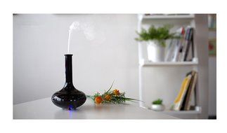 HICBOX Creative wood grain aroma humidifier essential oil diffuser home office decorations 160ML (Light blue) N5