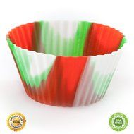 Set of 12 Premium Quality Tie-Dye Silicone Baking Cups / Reusable Cupcake Liners-Environmentally Safe-Lifetime... N3