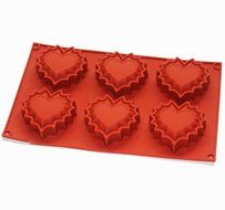 X-Haibei Flaming Heart Soap Mold Jello Cookies Chocolate Ice Cream Silicone