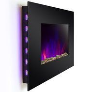 AKDY 36&quot; Wall Mount 2-in-1 Log and Pebble Style Indoor Electric Fireplace Heater N4