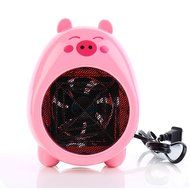 Energy-saving Portable 2-Speed Electric Fan Heater Cute Animal Household Warmer (Blue) N6