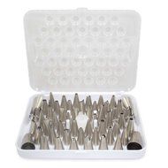 Thiroom Piping Tips 52pcs Stainless Steel Cake Decorating Tips Set DIY Icing Piping Nozzles with Flower Nail Coupler...