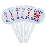 Set of 6 Cupcake Picks Toppers Decoration Running - Crazy 26.2 Runner Marathon