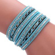 AutumnFall&reg; Women Bohemian Bracelet Woven Braided Handmade Wrap Cuff Magnetic Clasp (Gray) N3