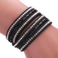 AutumnFall&reg; Women Bohemian Bracelet Woven Braided Handmade Wrap Cuff Magnetic Clasp (Gray) N4