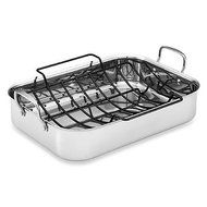 Anolon&reg; Tri-Ply Clad Stainless Steel 17-Inch x 12.5-Inch Rectangular Roaster with Nonstick Rack