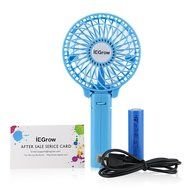 iEGrow Portable USB Mini Battery Fans with Umbrella Hanging and Metal Clip(Black) N22