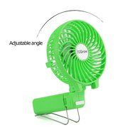 iEGrow Portable USB Mini Battery Fans with Umbrella Hanging and Metal Clip(Black) N23