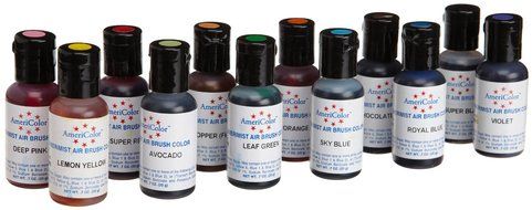 AmeriColor Amerimist Student Kit Air Brush Food Color 12 Pack Kit