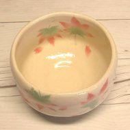 Matcha bowl Chawan Japanese Minoyaki Small size for Daily use (blue flower)