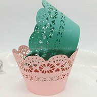 CozyT 50 PACK Cupcake Wrappers Artistic Bake Cake Paper Cups Vine Lace Laser Cut Liner Baking Cup Muffin Case... N3