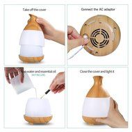 YouVogue 120ml Essential Oil Diffuser Wood Grain Mist Humidifier Aroma Diffuser with 7 Changing Colored Led Lights... N3