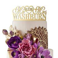Sugar Yeti Made In USA Personalized Wedding Cake Topper Mr Heart Mrs With Date #26 Silver Mirror N3