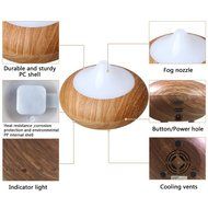 Essential Oil Diffuser Humidifier,7 Color LED Lights Changing , Wood Grain 140ml Ultrasonic Diffuser Cool Mist... N5