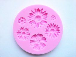 Wocuz W0141 6 Capacity of Sunflower Shape Decorative Pattern Silicone Candy Fondant Chocolate Accessory Mold Cake...
