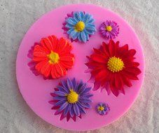 Wocuz W0141 6 Capacity of Sunflower Shape Decorative Pattern Silicone Candy Fondant Chocolate Accessory Mold Cake... N2