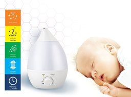 Magnet Ultrasonic Mist Humidifier with LED Light, Auto Shut-off, 1.3 L, White N4