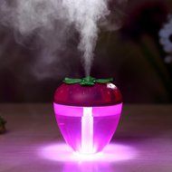 Leewa Strawberry Pattern Home Aroma LED Humidifier Air Diffuser Purifier Atomizer - 180ml Water Capacity (Red) N8
