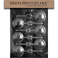 Dress My Cupcake DMCS019 Chocolate Candy Mold, Soccer Ball Lollipop