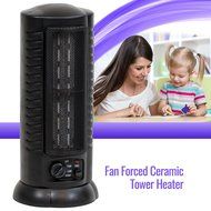 Fan Forced Oscillating Ceramic Space Heater Tower Home Office 1500 Watts, Black N5