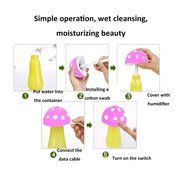 Yquelle Mini USB Ultrasonic Humidifier Mushrooms Humidifier with LED Lighting Creative Gifts Ideal (Red) N15