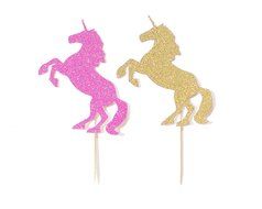 12 Glitter Unicorn Cupcake Toppers - Any Color