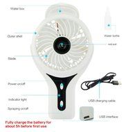 Welltop Mini Handheld USB Misting Fan with Personal Cooling Mist Humidifier Rechargeable Portable Mini Misting... N24