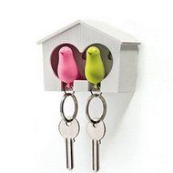 Novelty Couple Lover Sparrow Birdhouse Keychain Key Ring Keyfob Walk Hook Holder N4