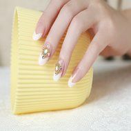 EVTECH(TM) 24 Pcs Nail Decals French Artificial Full Cover False Nails Round Head Nail Art Tips Fashion Style... N10