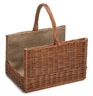 Wicker Hessian Lined Log Holder